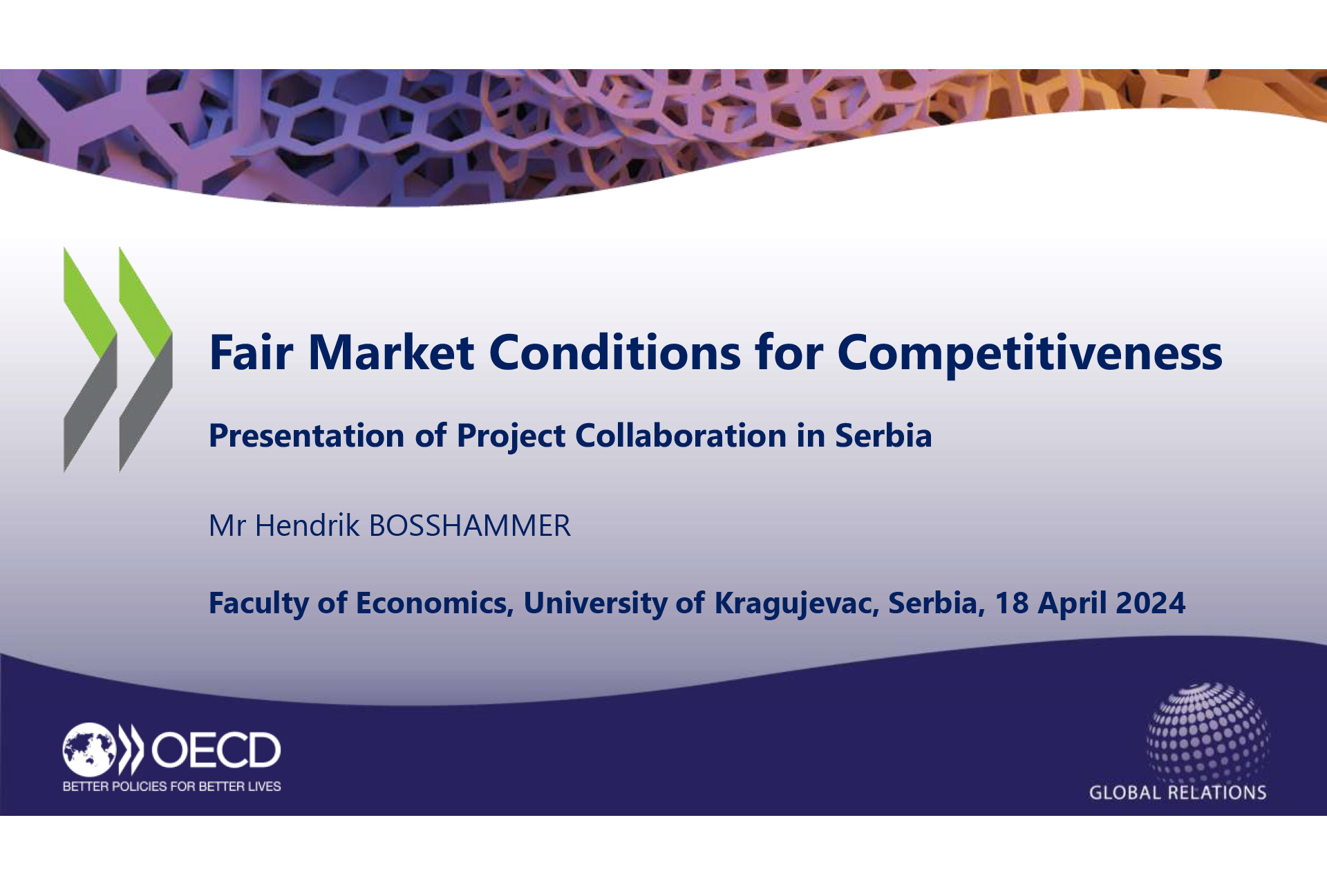 Предавање Fair Market Conditions for Competitiveness
